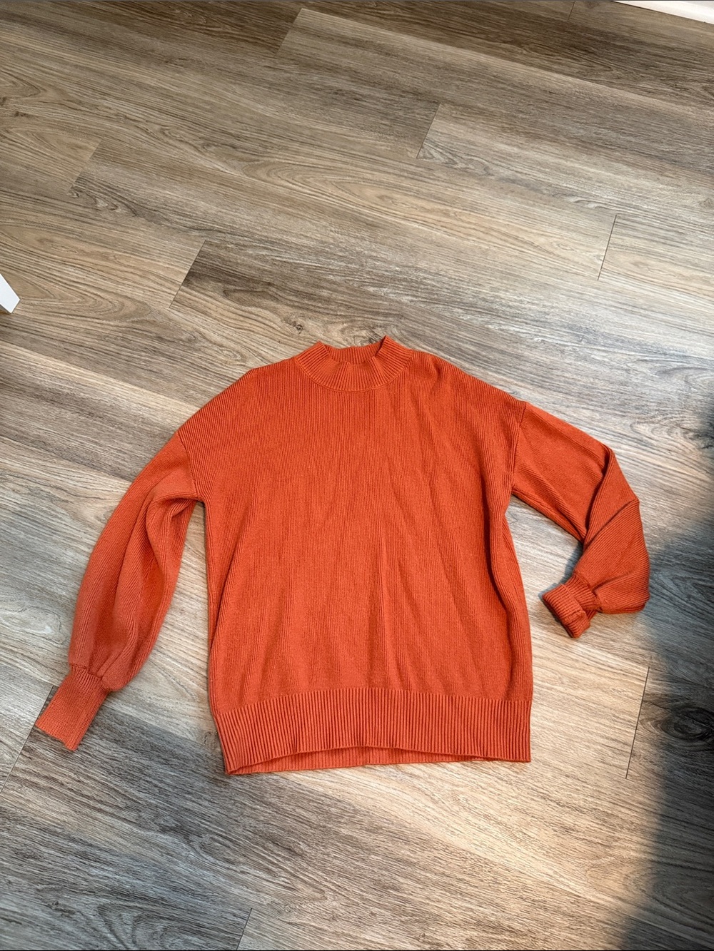 Women's Orange Pullover Sweater - Classic Knit Top